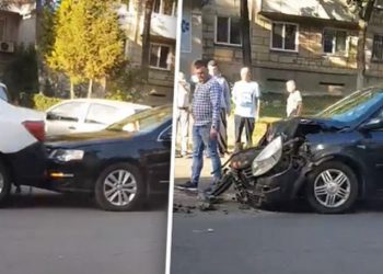 Accident în lanț pe o stradă din Capitală: 4 automobile, avariate