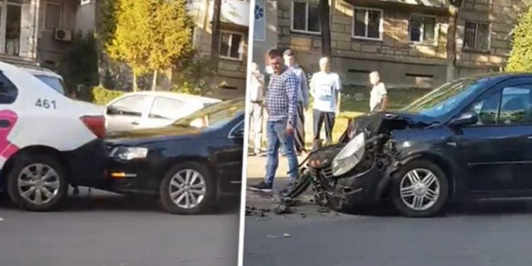 Accident în lanț pe o stradă din Capitală: 4 automobile, avariate