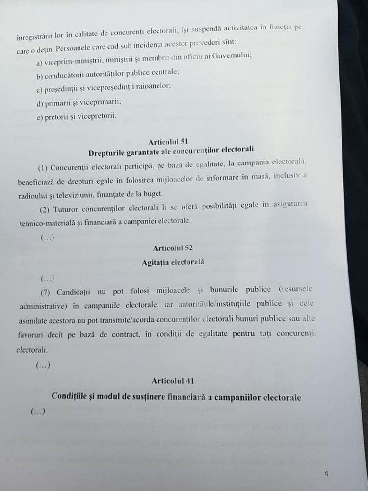 Prevederi ale Codului electoral, contestate la CC. „Igor Dodon utilizează resursele statului în interes personal, încălcând flagrant Constituția”