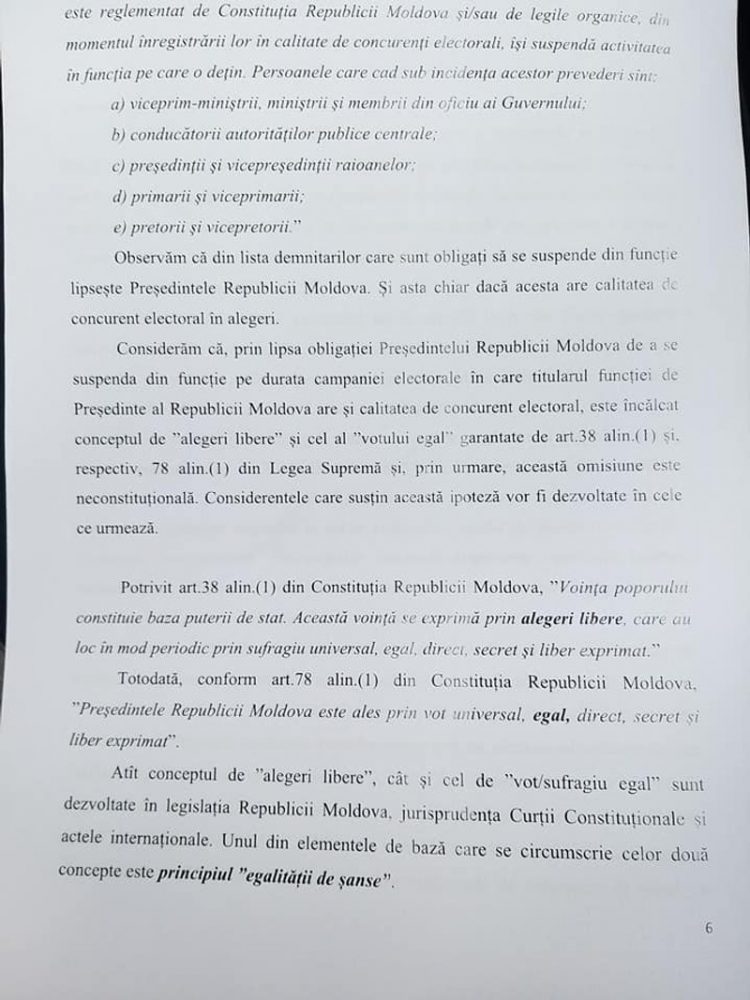 Prevederi ale Codului electoral, contestate la CC. „Igor Dodon utilizează resursele statului în interes personal, încălcând flagrant Constituția”