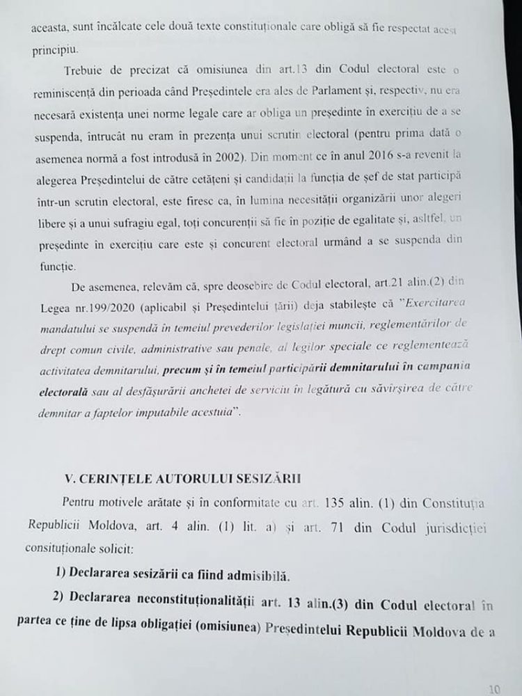 Prevederi ale Codului electoral, contestate la CC. „Igor Dodon utilizează resursele statului în interes personal, încălcând flagrant Constituția”
