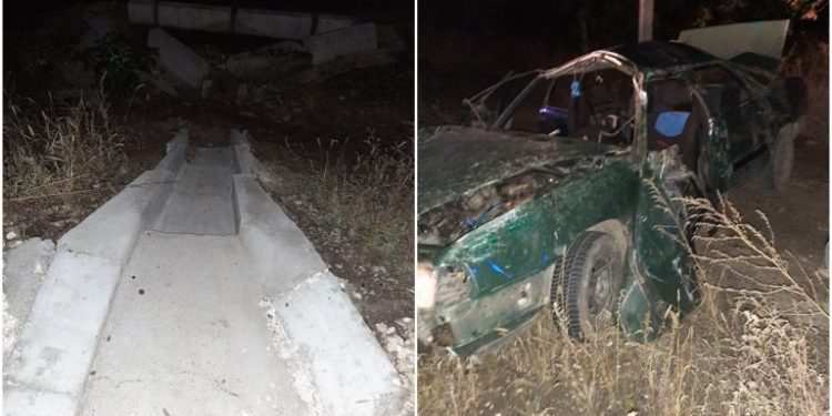 Grav accident la Fălești. Trei tineri și două minore au ajuns la spital, după ce s-au rostogolit cu mașina într-un șanț