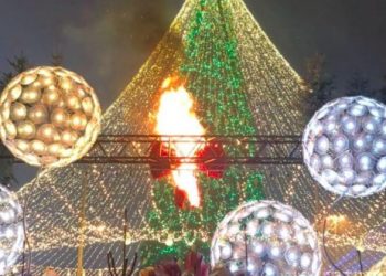 На открытии главной елки в Киеве произошел пожар