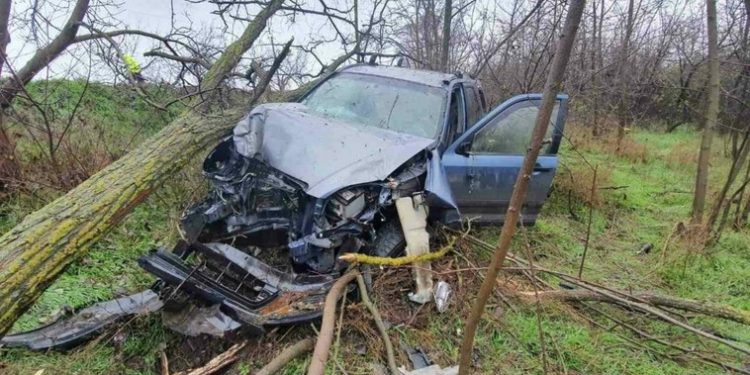 Accident grav, la Căinari: Un șofer s-a izbit puternic într-un copac | FOTO