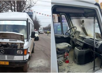 В Комрате на ходу загорелся микроавтобус, перевозивший пассажиров