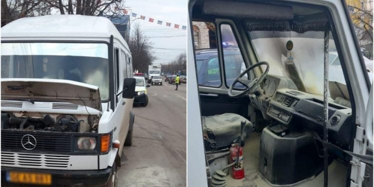 В Комрате на ходу загорелся микроавтобус, перевозивший пассажиров