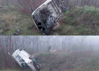 Accident pe traseul Hîncești-Rusca. Un automobilist a ajuns cu mașina în șanț | FOTO