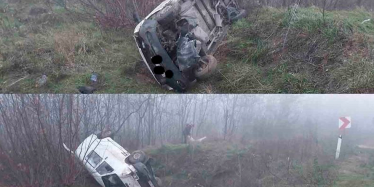 Accident pe traseul Hîncești-Rusca. Un automobilist a ajuns cu mașina în șanț | FOTO