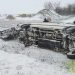 Accident la Comrat: Microbuze avariate și camion derapat de pe traseu