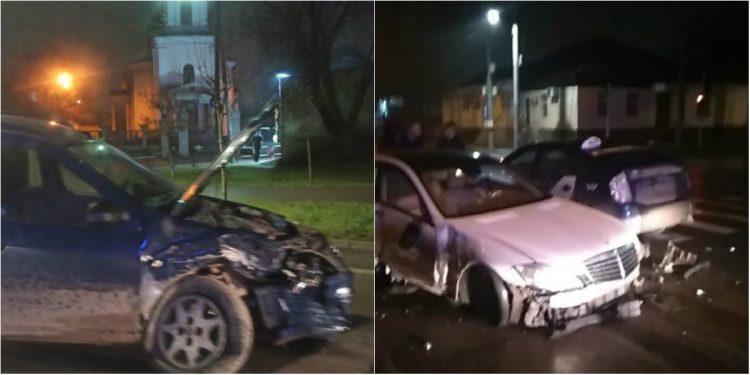 Două accidente cu implicarea mașinilor de taxi s-au produs noaptea în Capitală