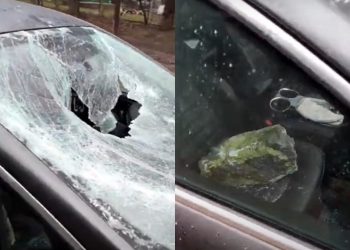 Inventivitatea moldovenilor nu are margini: Un hoţ a folosit un bloc de piatră pentru a sparge, la propriu, un automobil