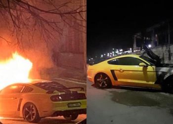 Un Ford Mustang a ars în centrul capitalei