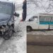 Un microbuz cu pasageri a ajuns în șanț după ce a fost lovit de o mașină pe contrasens. Sunt victime