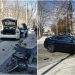 Accident „de lux” în capitală. O Tesla și un Mercedes s-au ciocnit violent | FOTO