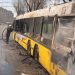 Un autobuz de pasageri s-a aprins în centrul orașului Kiev | VIDEO