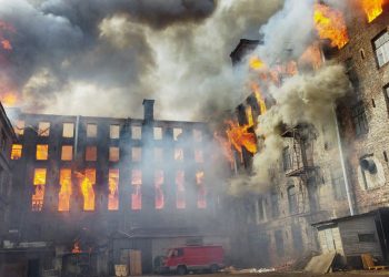 Incendiu de groază în Sankt Petersburg. Fabrica „Nevskaya Manufaktura” a fost cuprinsă de flăcări | VIDEO
