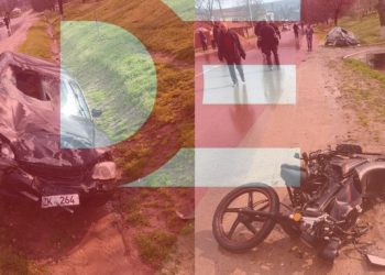 Adolescent spulberat cu tot cu motocicletă de un automobil, la Orhei | FOTO