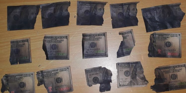 Doi minori, bănuiți că au furat 8.000 de dolari și i-au ascuns în sobă. O parte din bani au ars | FOTO