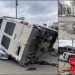 Accident grav, în capitală: Trei mașini și un microbuz, grav avariate