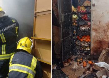 Detalii despre incendiu la Piața Centrală din Comrat: Două echipaje de pompieri au luptat cu flăcările aproximativ jumătate de oră | VIDEO