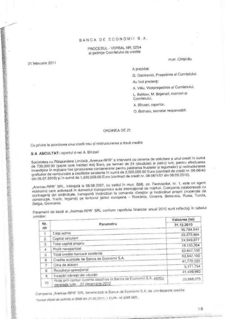 Илан Шор представил доказательства ущерба, нанесенного Banca de Economii Григорием Гачкевичем