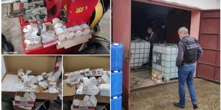 Mii de țigări și sute de litri de alcool ascunse într-un service-auto din raionul Soroca | FOTO
