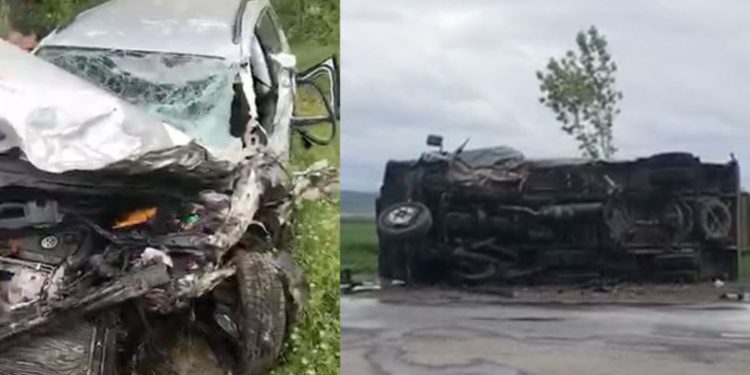 Microbuz de rută, implicat într-un accident la Bălți: 8 răniți | VIDEO
