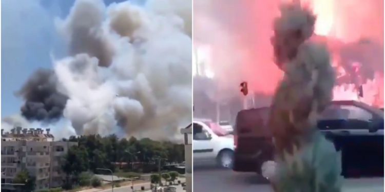 Imagini de coșmar în Turcia: Incendiu într-un oraș turistic unde se odihnesc moldovenii | VIDEO