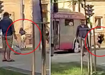 Incident șocant, în capitală: Momentul în care un troleibuz trece peste o tânără cu trotineta | VIDEO