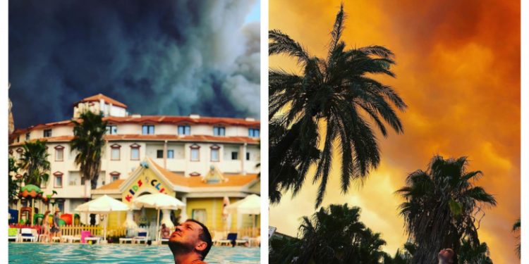 Incendiile forestiere din sudul Turciei au ajuns în stațiunile turistice: mai multe hoteluri din Marmaris au fost evacuate | VIDEO