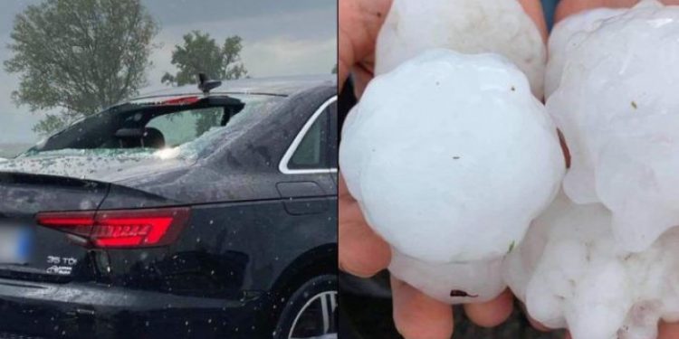 Sute de mașini avariate pe o autostradă din Italia de grindină de mărimea unei mingi de tenis | VIDEO