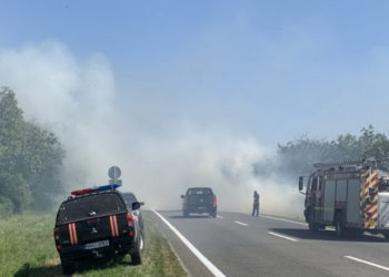 Трасса «Кишинев-Джурджулешты» временно перекрыта из-за пожаров на сельхозугодьях