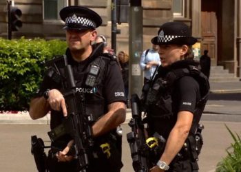 В Лондоне неизвестный с ножом напал на полицейских