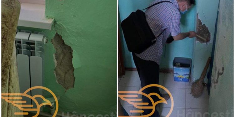 Un bloc din din Hâncești riscă se se prăbușească în orice moment. Locatarii au fost evacuați de urgență