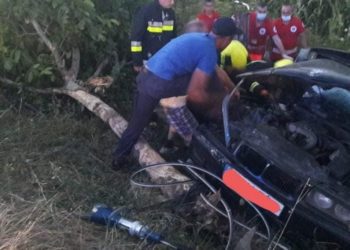 Ar fi vrut să evite impactul cu un câine și s-a inversat într-un șanț. O minoră a avut de suferit | FOTO