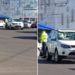 Dimineață cu ghinion pentru un șofer din capitală. Brațul unui troleibuz i-a spart geamul mașinii | VIDEO