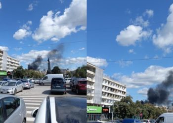 Fum negru deasupra capitalei! A izbucnit un incendiu chiar în centrul orașului | VIDEO