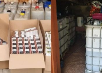 Sute de litri de alcool și mii de pachete cu țigări, ridicate de poliție. În schemă implicați doi bărbați și o femeie