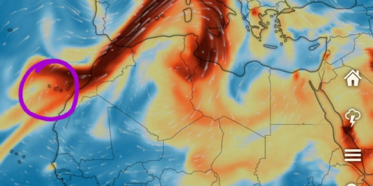 Norul de poluanți generat de vulcanul din La Palma ajunge în România