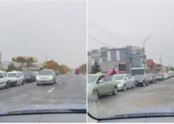 Coadă uriașă la o benzinărie din Bălți! Criza de gaz metan începe să creeze panică | VIDEO