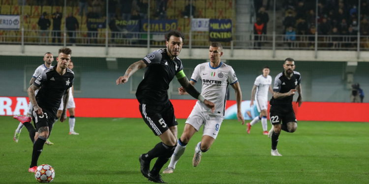 «Шериф» и «Интер» после первого тайма играют вничью в Лиге чемпионов