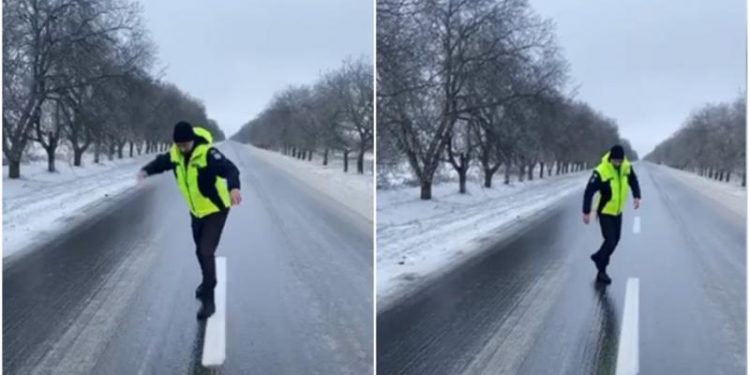 Deși a fost presărat material antiderapant, se circulă cu dificultate în raionul Ștefan Vodă