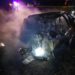 Accident de groază, la Cimișlia. Un șofer a murit după ce mașina lui s-a izbit într-un copac, apoi a luat foc | VIDEO