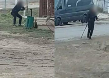 A ieșit cu toporul în stradă și distrugea tot ce-i ieșea în cale: Un bărbat din Giurgiulești, reținut | FOTO