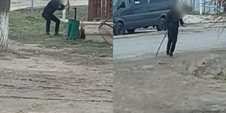 A ieșit cu toporul în stradă și distrugea tot ce-i ieșea în cale: Un bărbat din Giurgiulești, reținut | FOTO