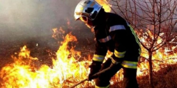 7 hectare de vegetație uscată a luat foc lângă Aeroport: Două echipe de pompieri au luptat cu flăcările