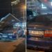 I-a căzut un „merci” pe mașină și i-a distrus-o: Standul s-a răsturnat din cauza vântului puternic