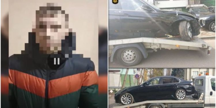 „Am luat mașina ș-am plecat în sat și am răsturnat-o”: Un BMW, boțit după o tură făcută de angajatul unei spălătorii auto | VIDEO