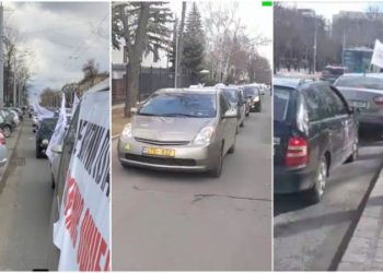 Protest zgomotos în Chișinău: Automobiliști au claxonat la geamurile deputaților și miniștrilor, din cauza prețurilor la carburanți | VIDEO