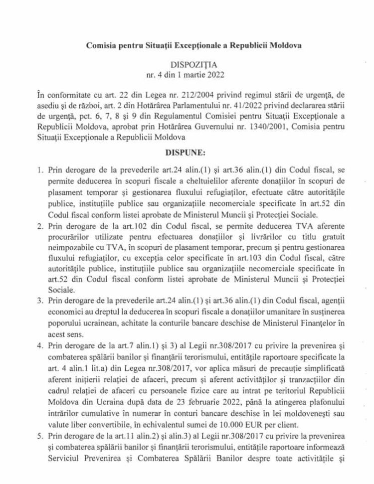 Scutirile fiscale, cerute de Partidul „ȘOR” pentru cei care ajută refugiații, aprobate de CSE